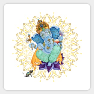 Lord Ganesha Gold Mandala - The Obstruction Destroyer Sticker